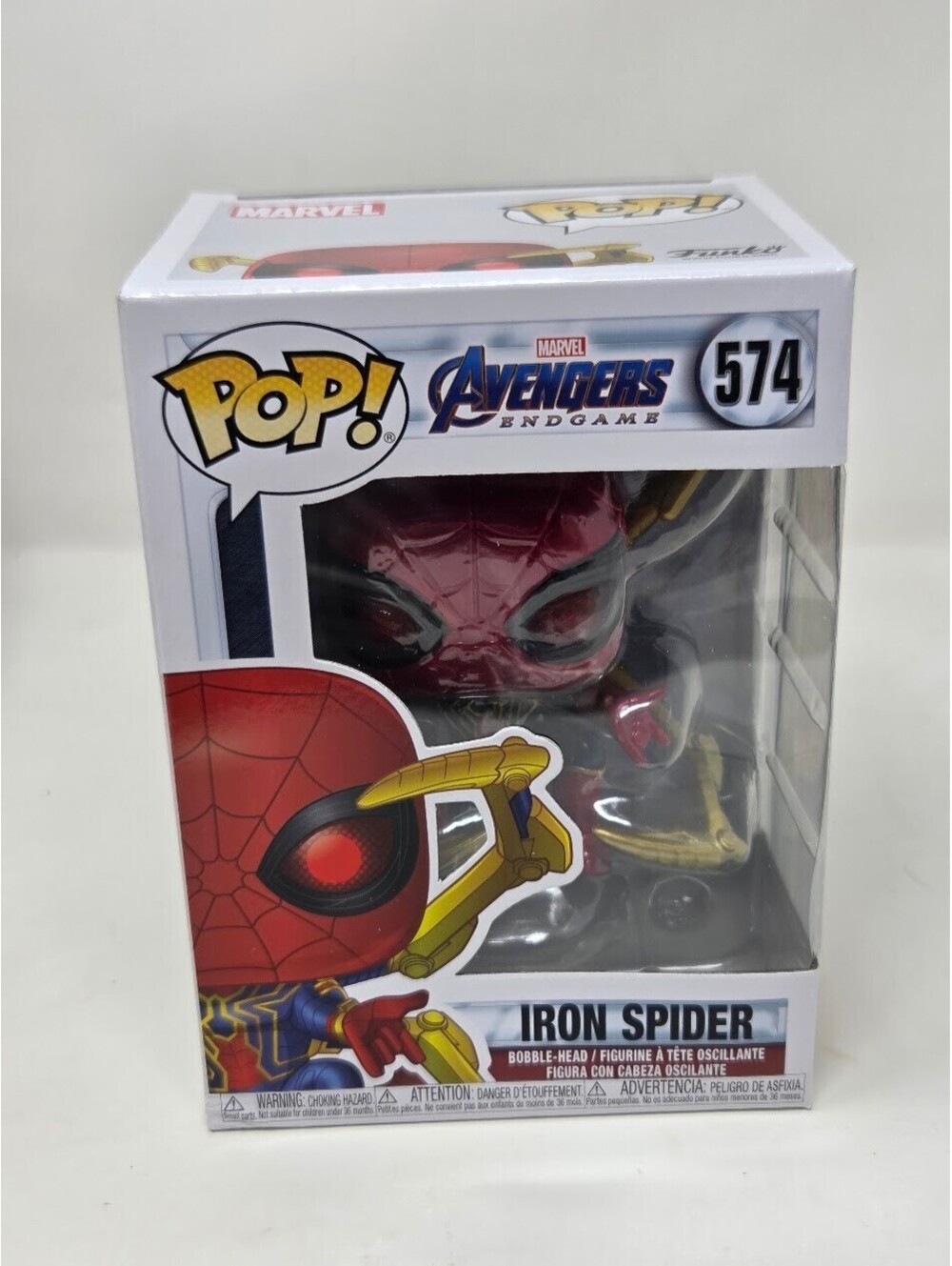 Funko Pop Marvel Avengers Endgame Iron Spider 574 Bobble Head Figure Boxed